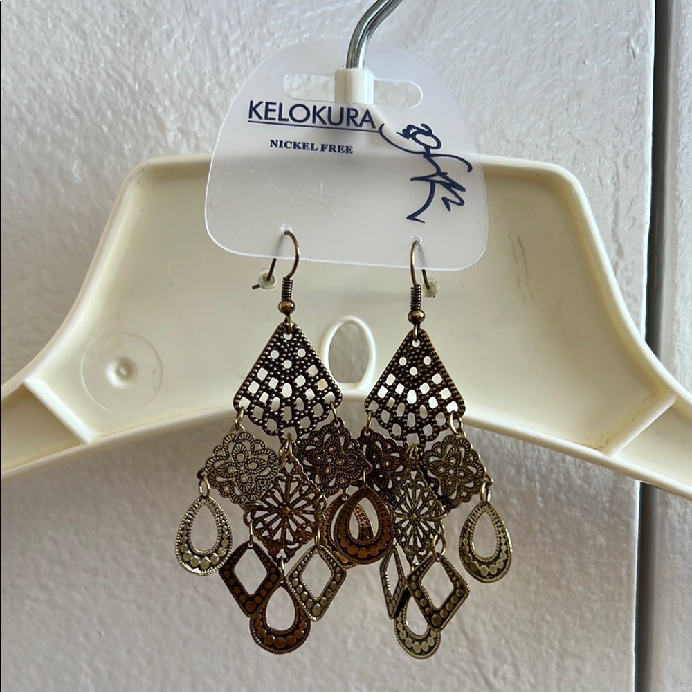 Gold and Silver Dangle Earrings